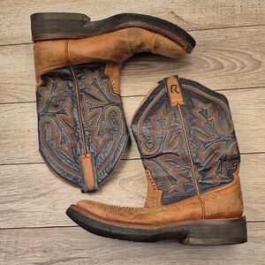 ROD PATRICK Custom VTG Tan Brown Distressed Leather Sz 8 D Cowboy‎ Western Boots